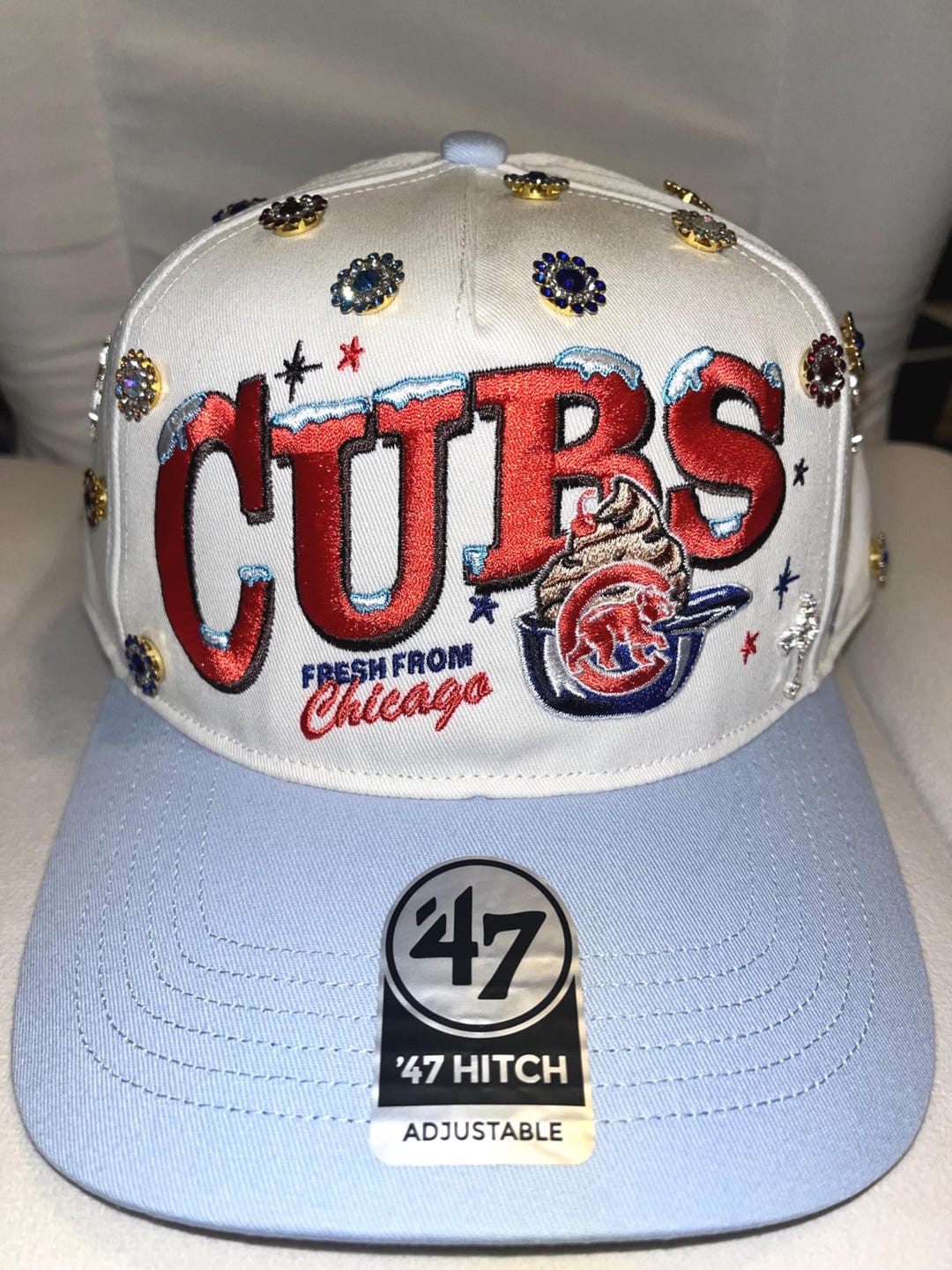 RARE! Custom Chicago Cubs Snapback With Rhinestones - Etsy