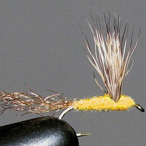 Sulphur Sparkle Duns one half dozen size 16 or 18  trout fishing dry flies
