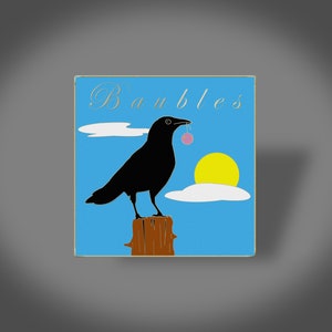 Raven Crow Baubles Enamel Lapel Pin  Wearable Fine Art