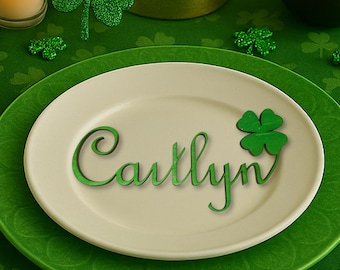 Custom Saint Patrick's Day Wooden Name Place Card