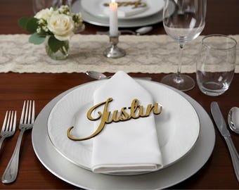 Handmade Wooden Name Place Cards for Events