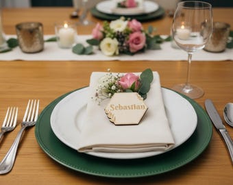 Custom Wooden Place Cards & Table Numbers – Elegant Event Seating Decor