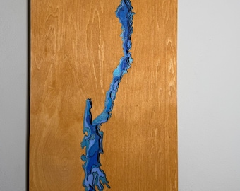 Handcrafted Layered Wood Wall Art - Lake George