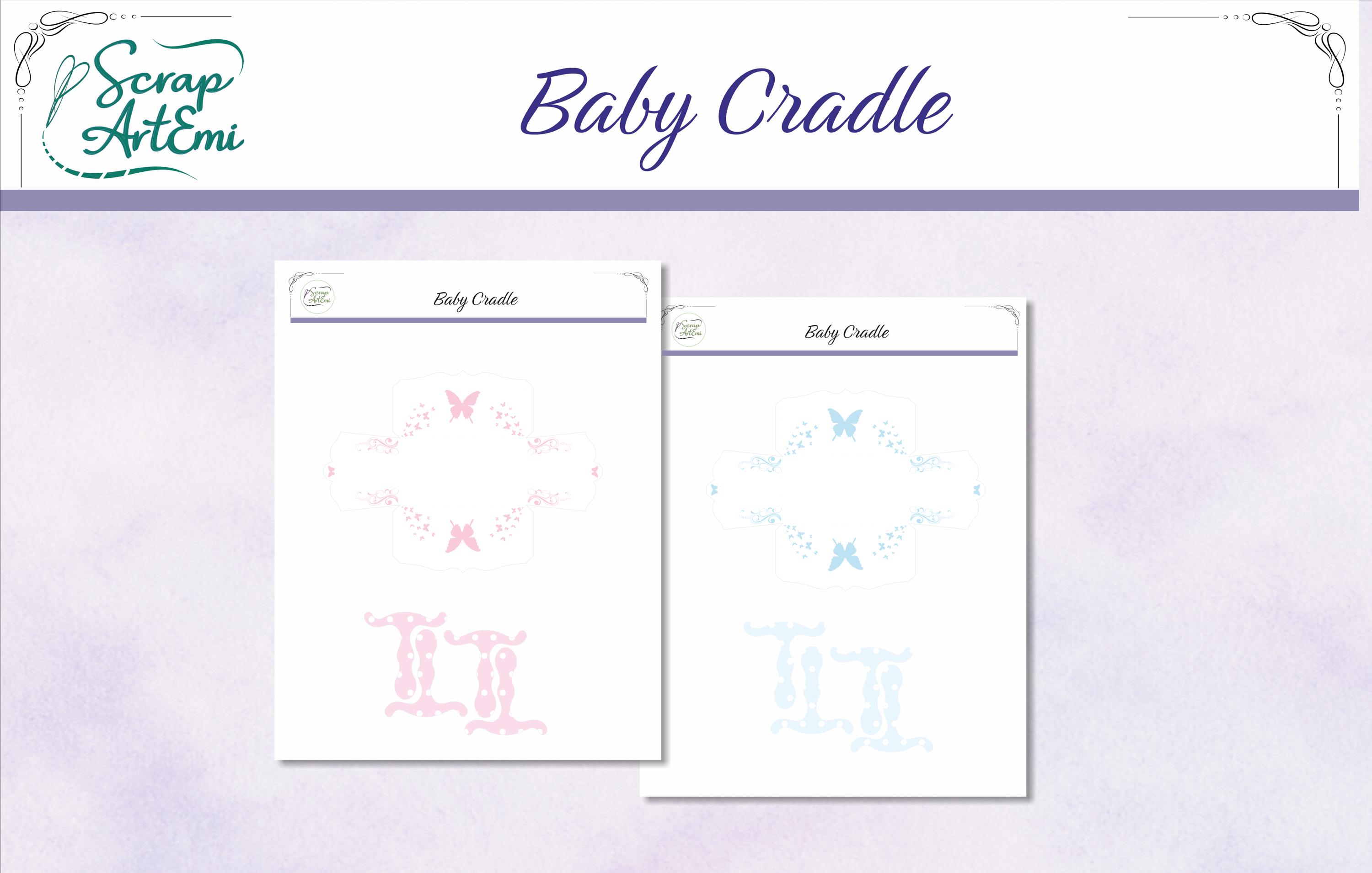 3D Baby Cradle Template: SVG, PDF, PNG Files for Cricut, Exploding Box ...