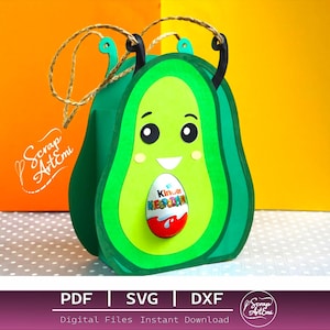 Gift bag template – avocado box – chocolate egg holder – digital download SVG – DIY party favor packaging