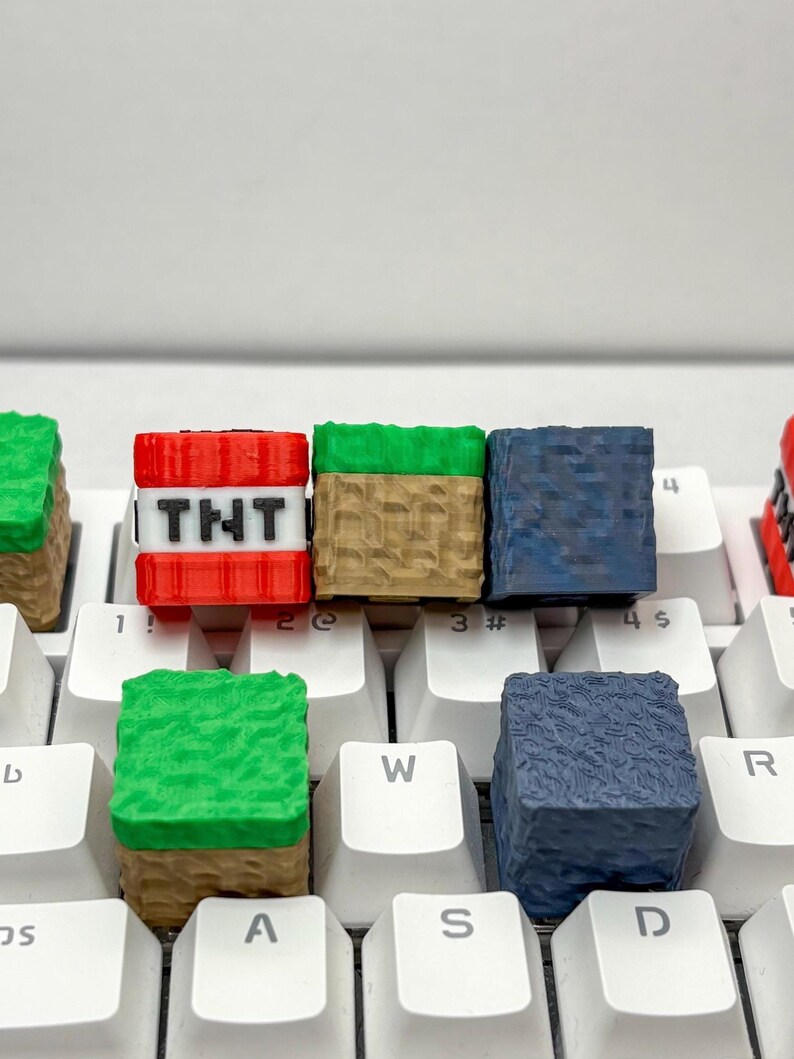 3D Printed Minecraft Keycaps; Dirt Block, Gravelstone, TNT Block for ...