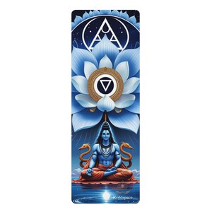 Throat Chakra Yoga Mat • Viśuddha Mandala Design • Non-Slip Eco Rubber Mat for Breathwork, Expression & Meditation