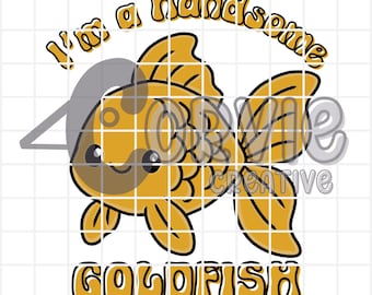 Handsome Goldfish Hand Drawn ClipArt Graphic