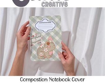 Compostion Notebook Printable Covers - Cottagecore Frog