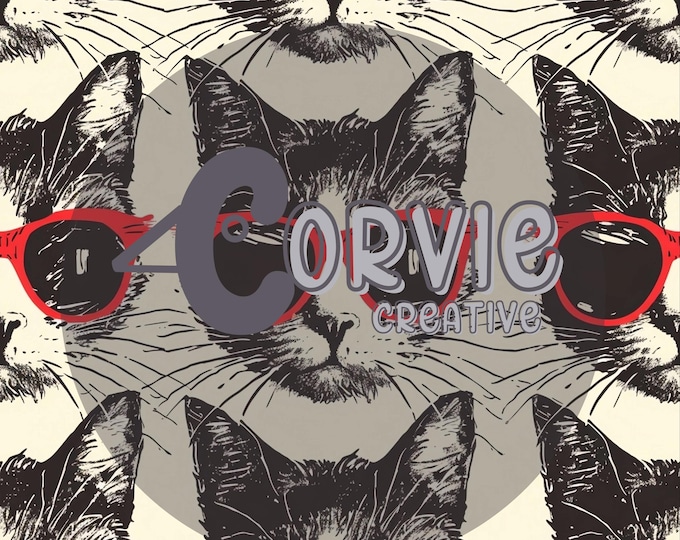 The Cats Meow Seamless Pattern Instant Download
