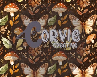 Autumn Loves Company Seamless Pattern Instant Download