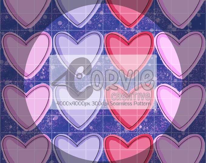 Handdrawn Hearts Seamless Patterns