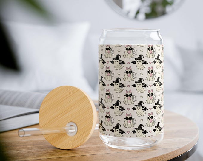 Ghost Halloween Glass Can Wrap