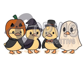 Duckoween 2 Halloween Ducks in Costumes Graphic