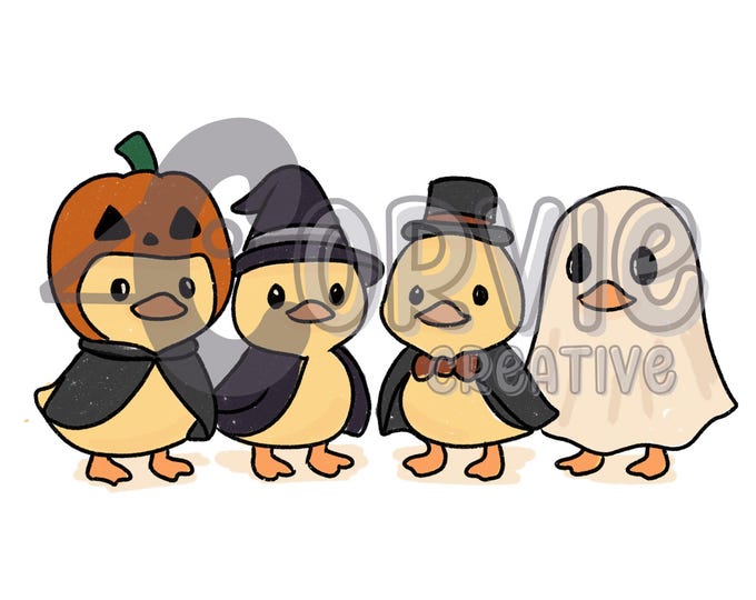 Duckoween 2 Halloween Ducks in Costumes Graphic