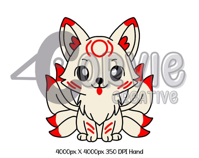 Kitsune - Hand Drawn - Anime Kawaii