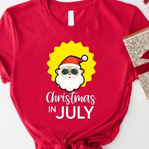 Christmas In July Shirt, Christmas In Summer Tshirt, Xmas Vacation Tee, Santa Summer Shirt, Tropical Christmas Family Gift Shirt, Xmas Shirt