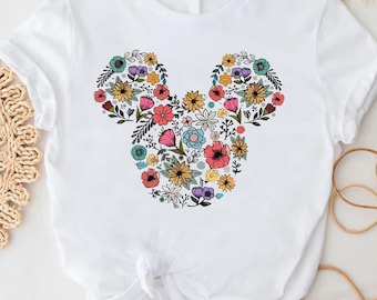 Flower Mickey Head Shirt, Flower Mickey Head Shirt,Floral Minnie Head Shirt,Disney Trip Shirt,Epcot Minnie Shirt,Disney Woman Tee,Minnie tee