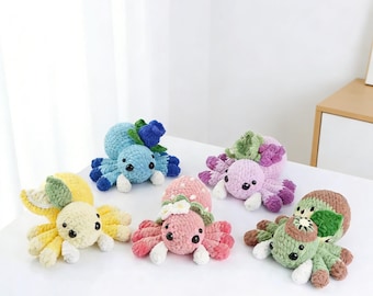 Crochet Fruit Spider Plush, Handmade Cute Spider Toy, Soft Amigurumi Gift, Unique Gift for Children