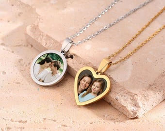 Benutzerdefinierte Foto Halskette, personalisierte Bild Halskette, Erinnerungsfoto Halsketten, Erinnerungsschmuck Geschenk, Weihnachtsgeschenke für sie