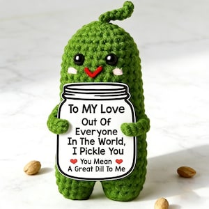 Cornichons au crochet faits main Saint-Valentin cadeaux pour femme mari, cadeau d'anniversaire à mon amour anniversaire de mariage cadeau romantique pour couple