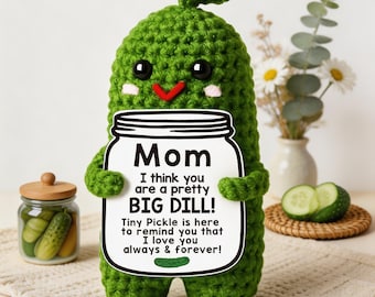 Funny Mother's Day Gift for Mom, Custom Message Amigurumi Pickle Doll, Cute Handmade Gift, Personalized Gift Idea, Unique Mom Gift Idea