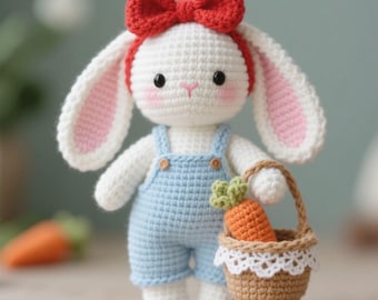 Handmade Crochet Bunny Plush, Cute Bunny Decor, Bunny Lover Gift, Birthday Gift for Kids, Unique Handmade Plush Gift, Christmas Gift