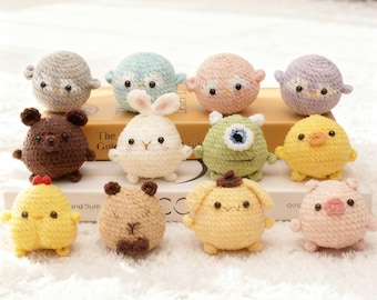 Handmade Crochet Animal Keychains, Cute Mini Plush Bag Charms, Kawaii Bag Charm, Gift for Kids & Friends, Gift for Her, Best Price for Sets