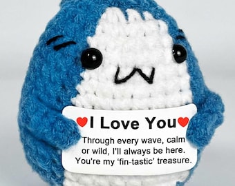 I Love You Shark Gift, Emotional Support Shark Gift, Anniversary Gift, Thinking of You Gift, Gift for Daughter Son Mom Dad, Romantic Gift