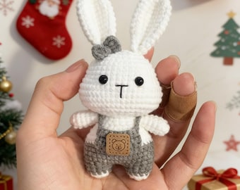 Handmade Crochet Bunny Plush – Amigurumi Rabbit Doll – Easter Basket Gift – Cute Spring Decor – Baby Shower Gift – Soft Stuffed Bunny Toy