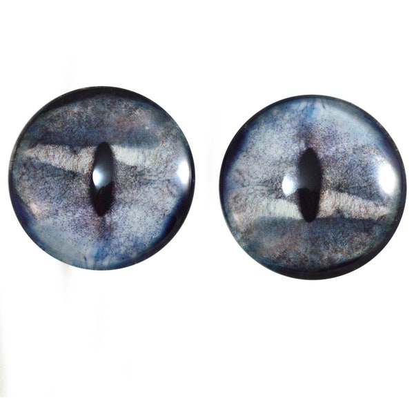 Silver Shark Glass Eyes - 6mm to 40mm - Jewelry Making Supplies Art Dolls Realistic Taxidermy Sculptures Eyeball Flatback Domed Cabochons