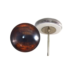 Brown Horse Glass Eyes On Wire Pin Posts for Felt Doll Making and Other Crafts - Choose Your Size 4mm, 6mm, 8mm, 10mm, 12mm, 14mm, 16mm