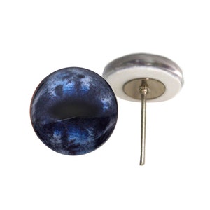 Dark Blue Horse Glass Eyes On Wire Pin Posts for Felt Doll Making Other Crafts - Choose Your Size 6mm, 8mm, 10mm, 12mm, 14mm, 16mm Pair of 2