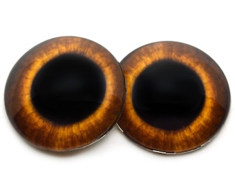 Ojos de vidrio tipo cabujón plano con forma de liebre de conejo marrón, tamaños de 6 mm a 78 mm.