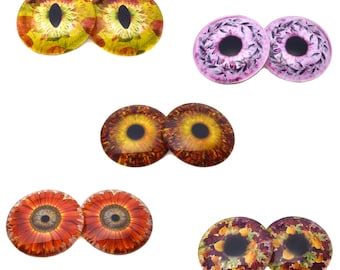 5 Pairs Autumn Inspired Eyes Bundle Glass Eye Cabochons Set of 10 Eyes-Bulk Wholesale Lot-Taxidermy Art Sculptures or Jewelry, glass domes