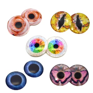5 Pairs Spring Inspired Eyes Bundle Glass Eye Cabochons Set of 10 Eyes-Bulk Wholesale Lot-Taxidermy Art Sculptures or Jewelry, glass domes