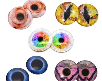 5 Pairs Spring Inspired Eyes Bundle Glass Eye Cabochons Set of 10 Eyes-Bulk Wholesale Lot-Taxidermy Art Sculptures or Jewelry, glass domes
