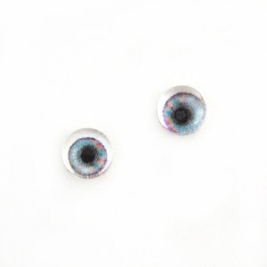 6mm Pastel Doll Glass Eyes Cabochons - Tiny Glass Eyes for Jewelry or Doll Making - Set of 2