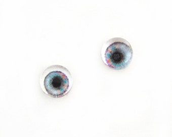 6mm Pastel Doll Glass Eyes Cabochons - Tiny Glass Eyes for Jewelry or Doll Making - Set of 2