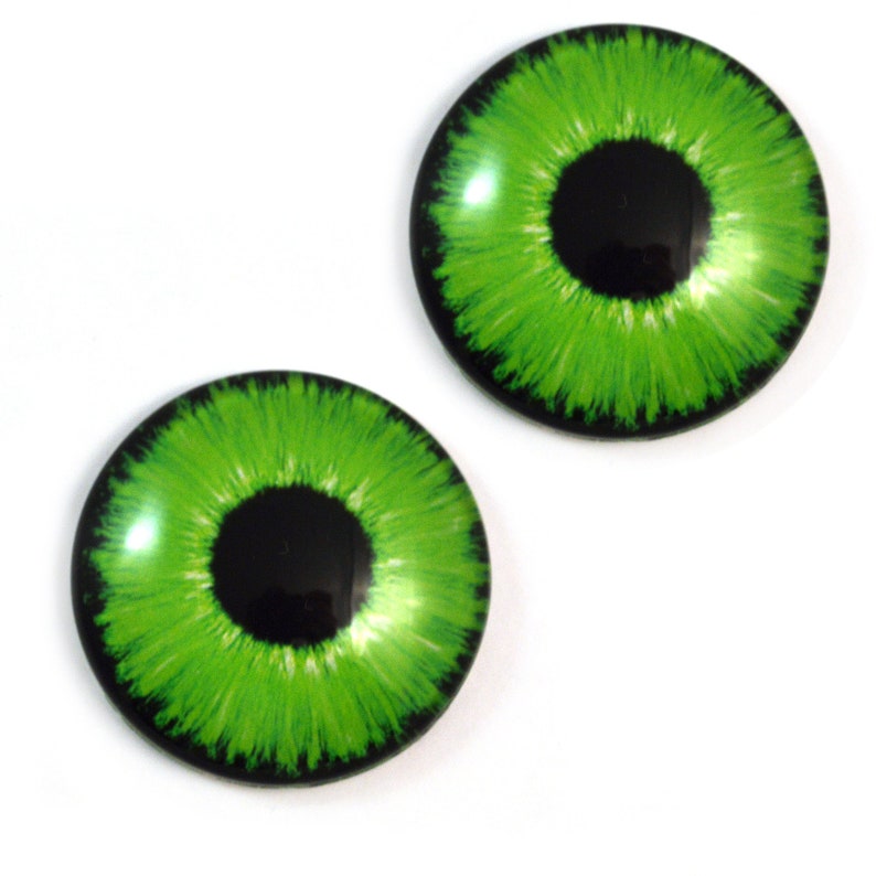Bright Neon Green Enchanted Doll Eye Glass Cabochons 6mm Etsy