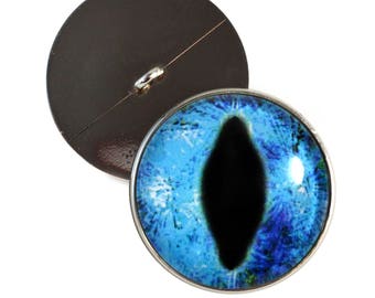 Olhos de botão de dragão azul brilhante congelado de 10 mm a 30 mm com argola para costurar em bichos de pelúcia, crochê, bonecas e confecção de joias.