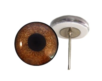 Griffon Glass Eyes On Wire Pin Posts for Felt Doll Making and Other Crafts - Choose Your Size 6mm, 8mm, 10mm, 12mm, 14mm, 16mm