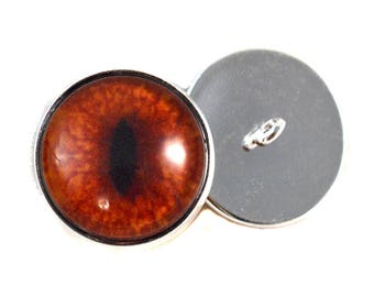Olhos de botão de raposa vermelha de 10 mm a 30 mm com presilhas para costurar em bichinhos de pelúcia, crochê e amigurumi.