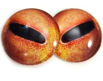 Orange Oktopus Glasaugen - 4 mm bis 60 mm - Schmuck Cabochons
