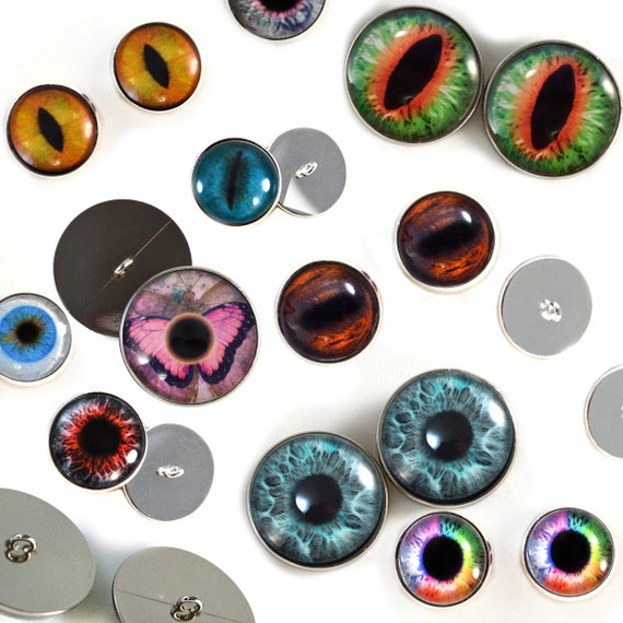 Rainbow Unicorn Sew On Glass Eyes 30mm Button Loops for Fantasy Stuffed Animals
