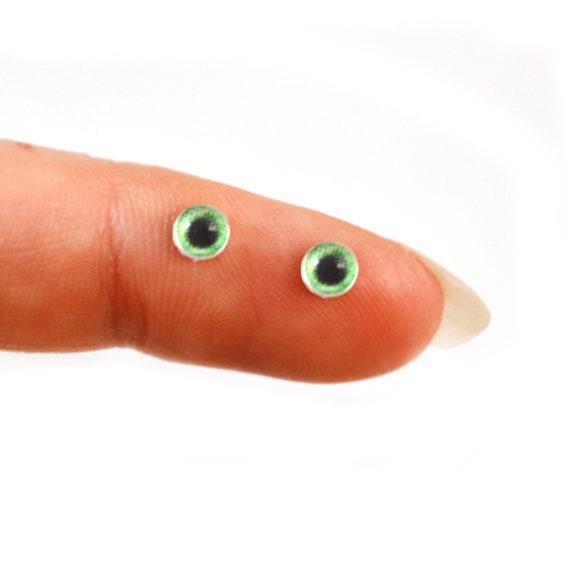 40mm Intense Green Glass Eye Cabochons - Set Of 2 For Doll Making, Taxidermy & Jewelry Crafting