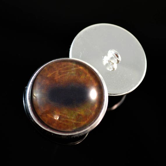 Teddy Bear Plushie Eyes 16mm Brown Glass Eyes Cabochons for Fantasy Art Doll Stuffed Animal Soft Sculptures or Jewelry Making Crafts Set of 2