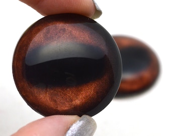 Elk Glass Animal Eyes Dark Brown 6mm to 40mm Realistic Jewelry Making Cabochon Art Doll Deer Faux Taxidermy Sculptures Polymer Clay Domed