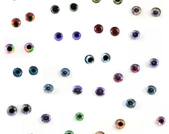 Wholesale Bulk Glass Eye Cabochons 20 Sets of 6mm Human Doll Glass Eyes for Doll or Jewelry Making