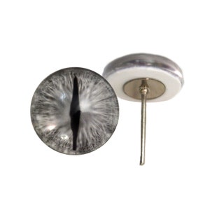 Silver Dragon Glass Eyes On Wire Pin Posts for Felt Doll Making and Other Crafts - Choose Your Size 6mm, 8mm, 10mm, 12mm, 14mm, 16mm